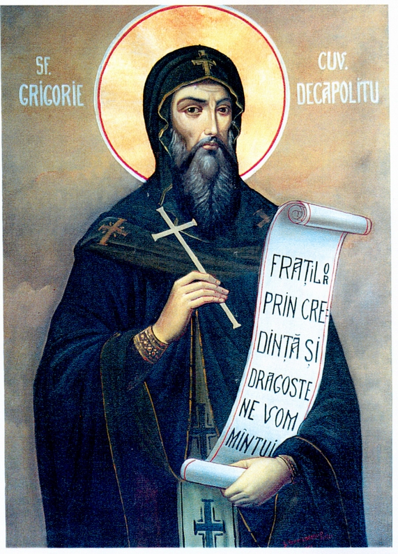 Sfântul Cuvios Grigorie Decapolitul, ale cărui sfinte moaște se află la Mănăstirea Bistrița din Vâlcea (+842)