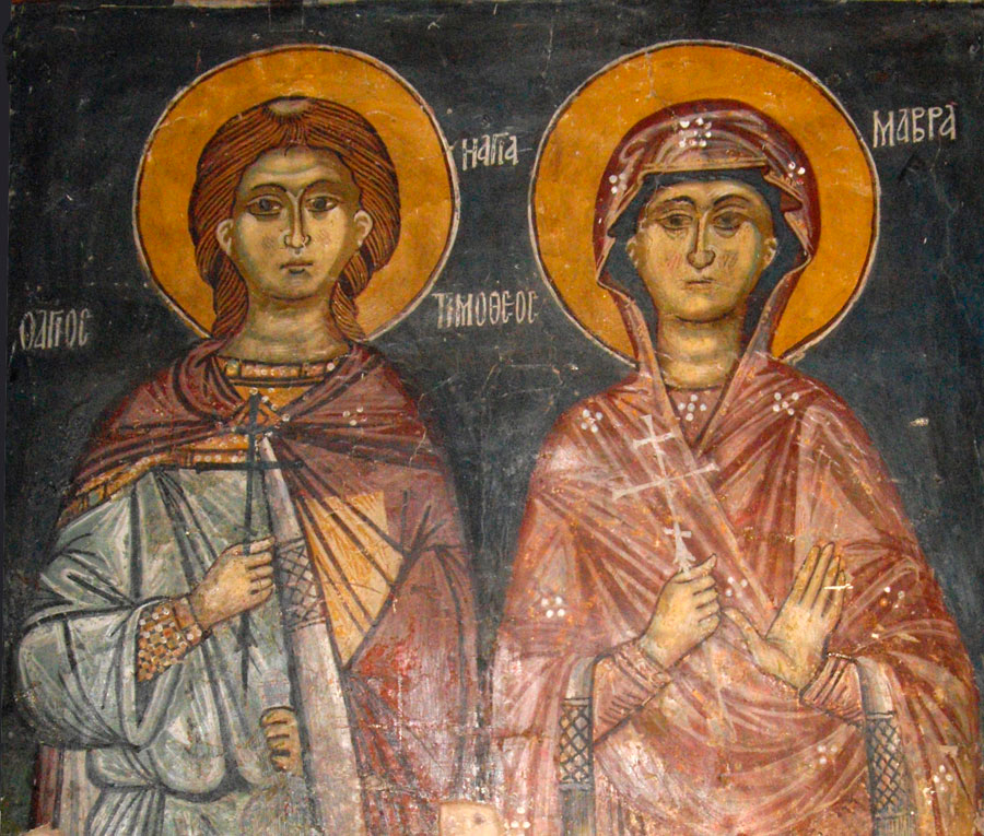 Sfinţii Mucenici: Timotei citețul şi Mavra, soţia sa, din Tebaida Egiptului, care au pătimit în timpul împăratului Dioclețian (+304)