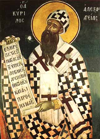 Sfântul Ierarh Chiril, arhiepiscopul Alexandriei din Egipt, apărătorul Sinodului al III-lea Ecumenic și surpătorul ereticului Nestorie (+444)
