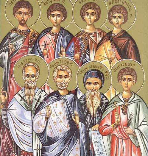 Sfinţii 45 de Mucenici: Leontie, Mavrichie, Danul, Antonie, Anicet, Sisinie, Meneu, Verelad, Timotei şi cei împreună cu dânşii, care au mărturisit în Nicopolea Armeniei în vremea împăratului Liciniu (+319)