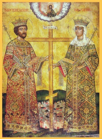Sfinții Împărați întocmai cu Apostolii și primii împărați creștini Constantin (337) și maica sa Elena (327)