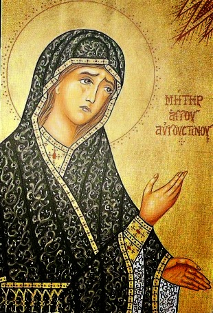 Sfânta Monica, mama Fericitului Augustin, episcopul Hiponiei, care s-a săvârșit cu pace în anul 387