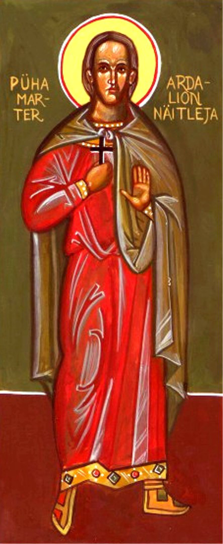 Sfântul Mucenic Ardalion comediantul sau mimul, care s-a săvârşit prin foc în vremea împăratului Maximian (305-311)