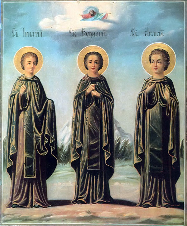 Sfinții Mucenici Eftimie (1814), Ignatie (1814) și Acachie (1816), monahi la Schitul Prodromu din Sfântul Munte Athos, care au mărturisit la Constantinopol