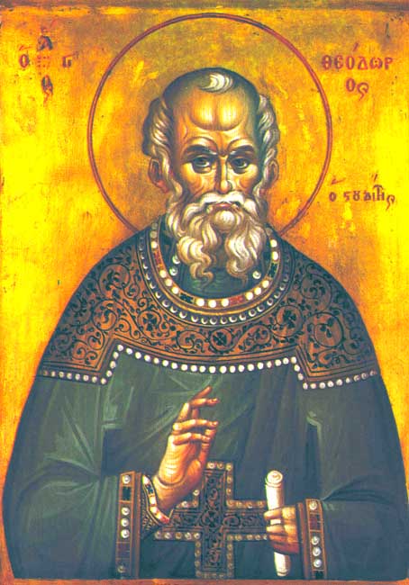 Sfântul Preacuvios Mărturisitor Teodor Studitul, egumenul Mănăstirii Studion din Constantinopol, scriitor bisericesc și apărător al Sfintelor Icoane (+ 826)