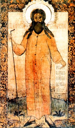 Sfântul Cuvios Ioan cel Pletos cel nebun pentru Hristos din Rostov în Rusia (+1580)