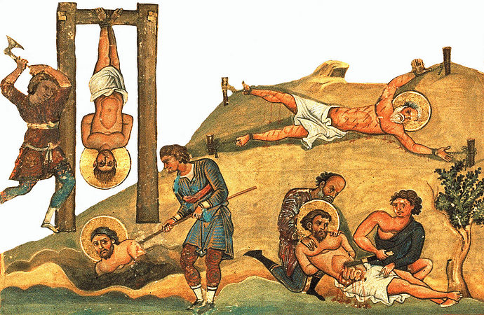 Sfinții Mucenici: Vas, Eusebiu, Eutihiu şi Vasilid, care au pătimit în timpul împăratului Dioclețian (+303)